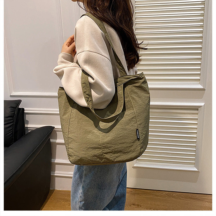 Nylon Waterproof Casual Solid Color Shoulder Bag