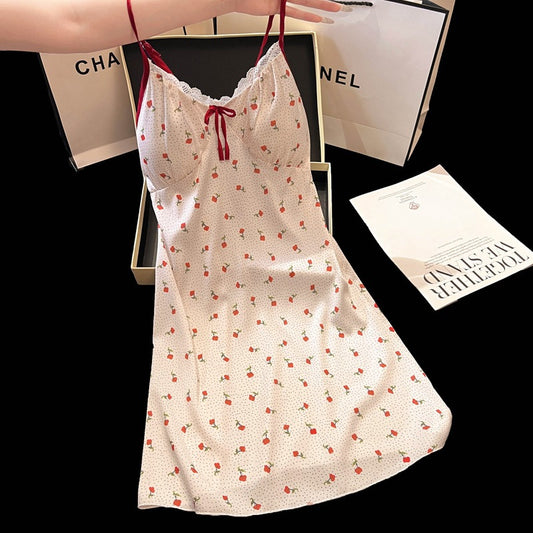 Floral Spaghetti Strap Nightgown  Dress