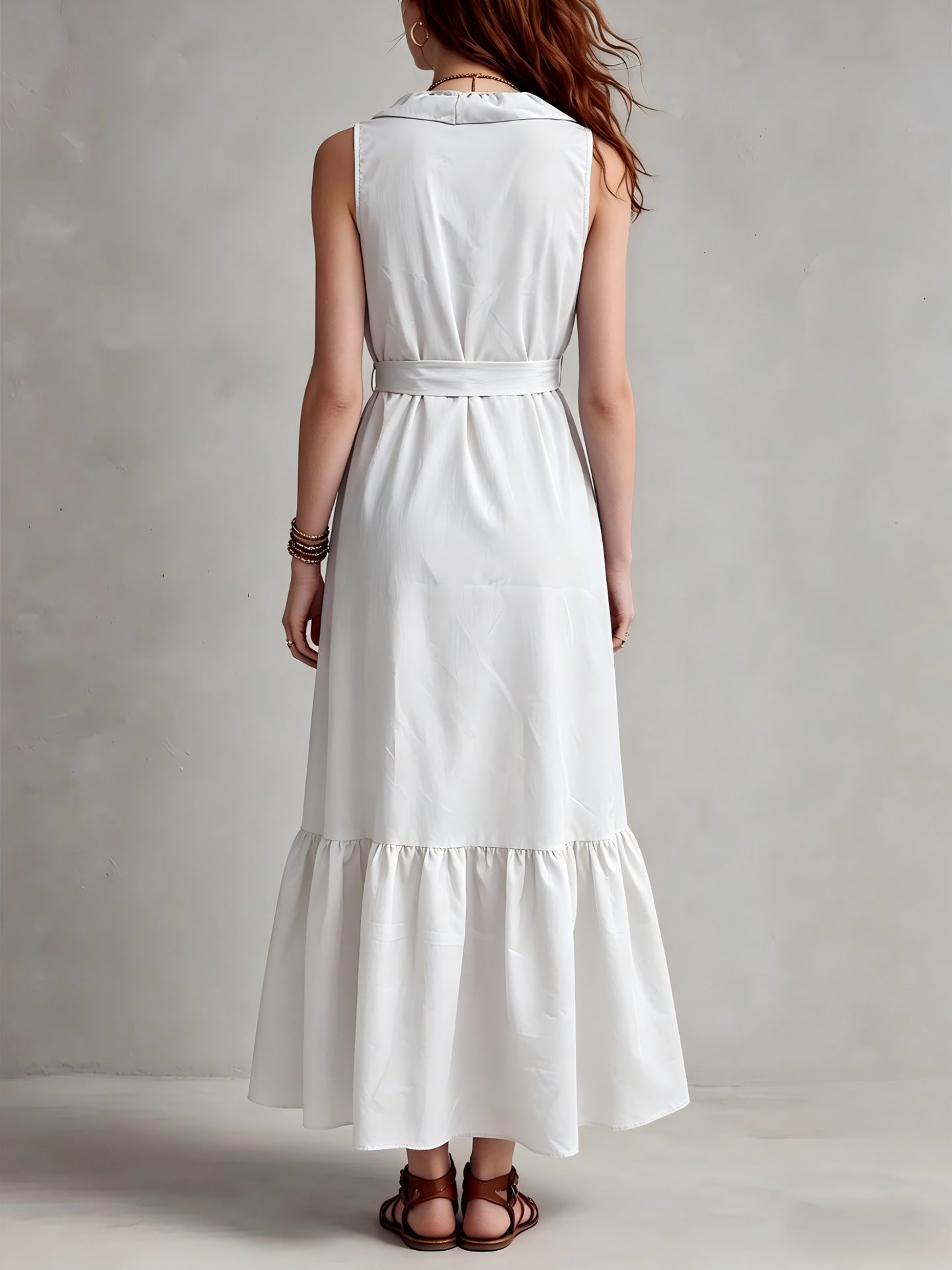 Pleated Sleeveless Maxi Dress