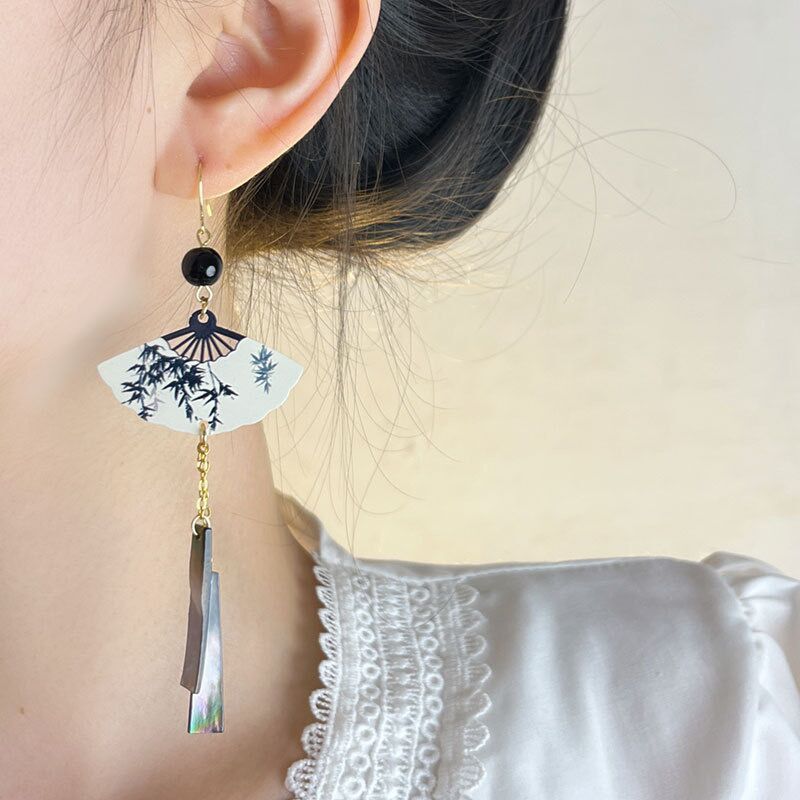 Fan-shaped Tassel Earrings
