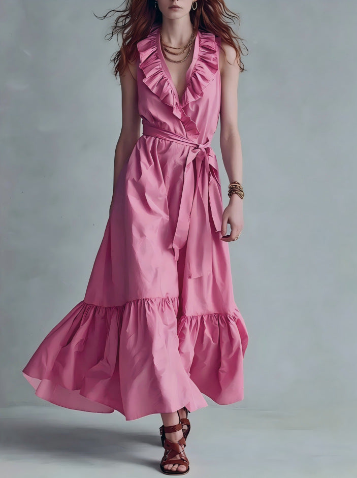 Pleated Sleeveless Maxi Dress