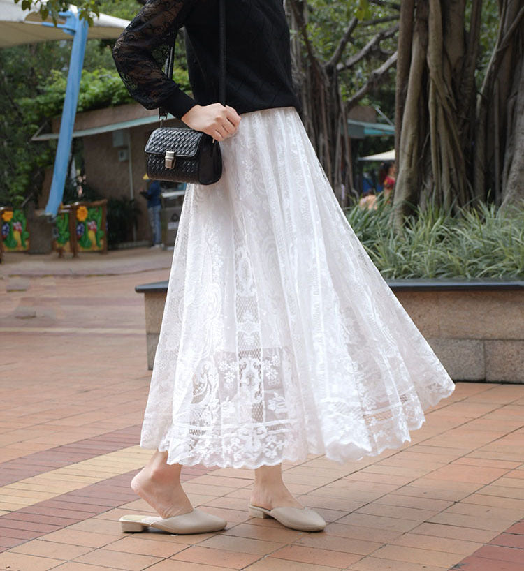 Lace Hollow Out Skirt