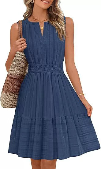 Pleated Sleeveless Dress