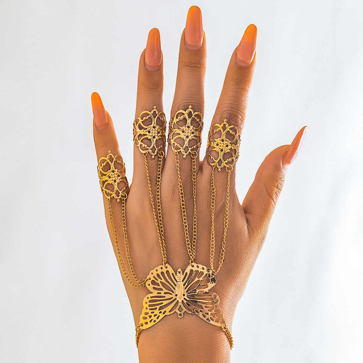 Halloween Gothic Chain Finger Bracelet