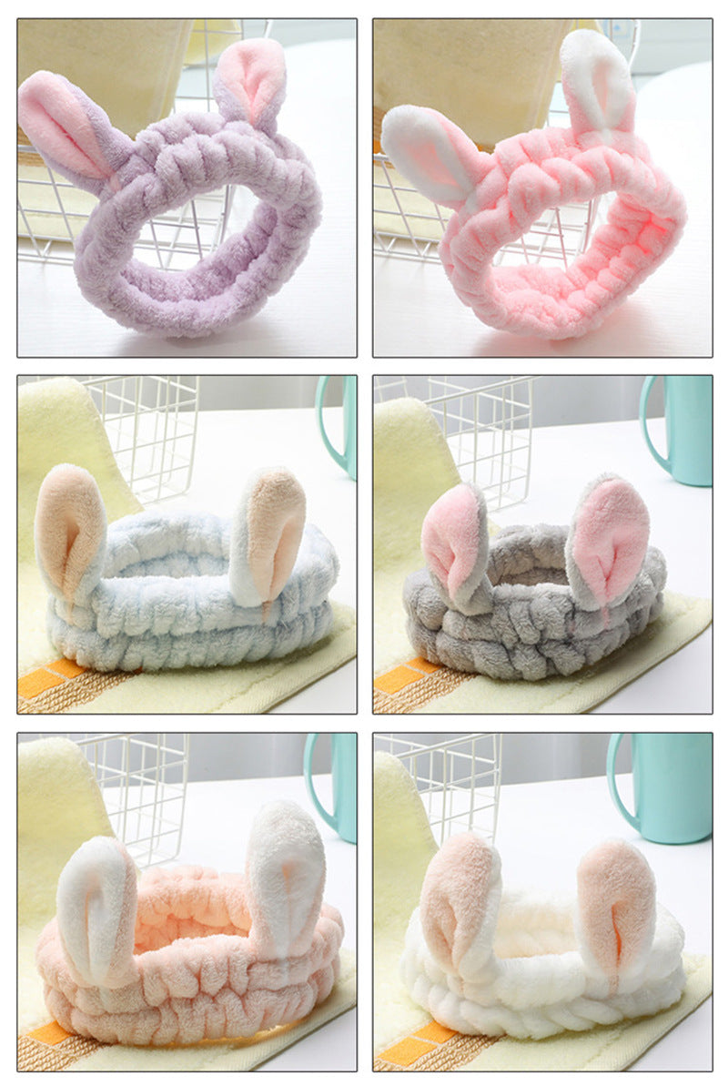 Cartoon 3D Rabbit Ear Hairband for Washing Face