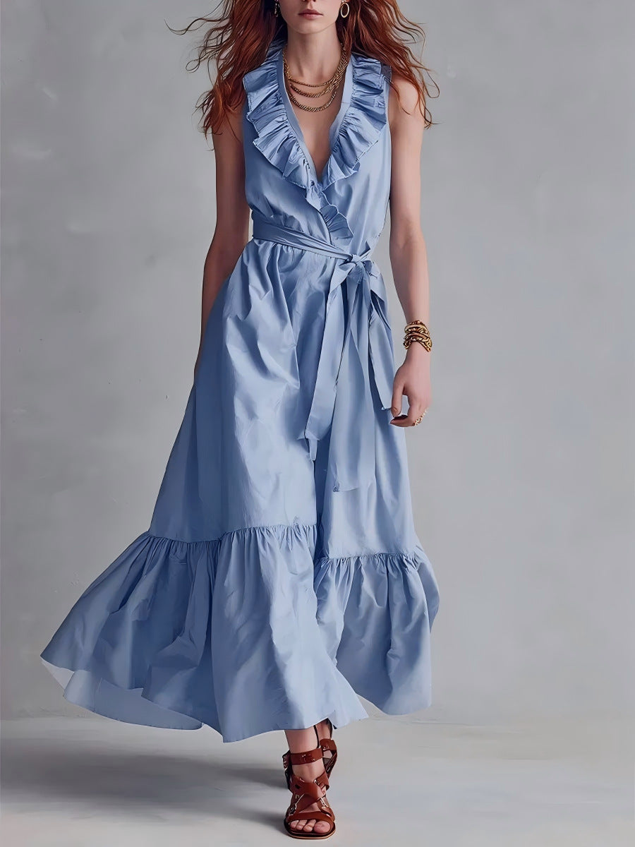 Pleated Sleeveless Maxi Dress