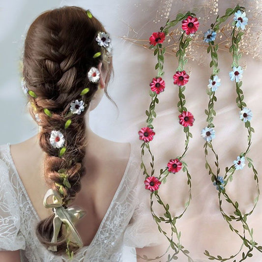 Artificial Flower Vine Braided Hairband