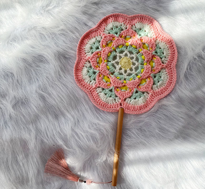 Hand-crocheted Wool Fan