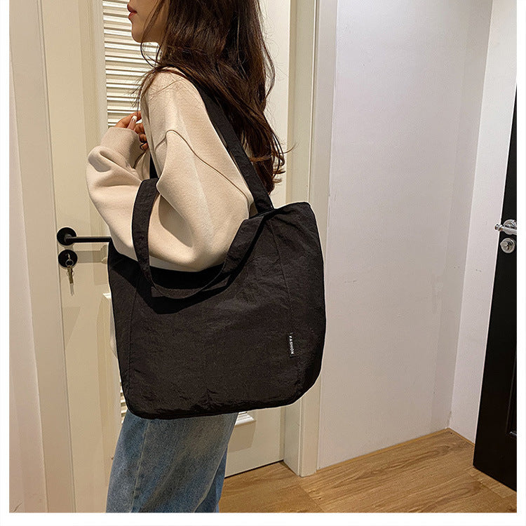 Nylon Waterproof Casual Solid Color Shoulder Bag