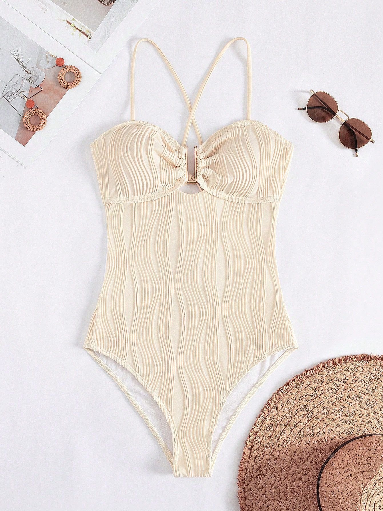 Solid Color One Piece Bikini