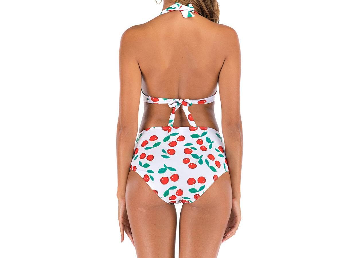 Floral Print Halter Bikini Set