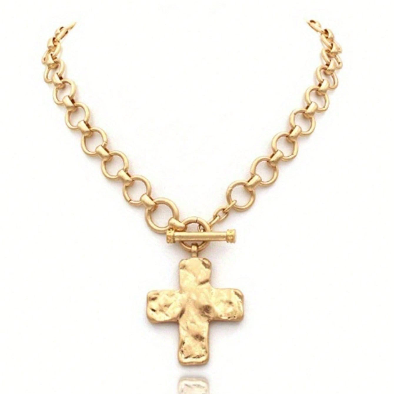Punk Metal Cross Necklace