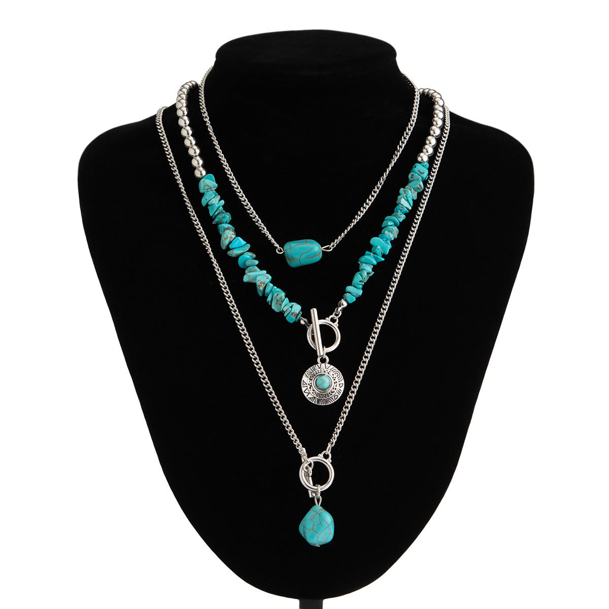 Blue Beaded Bohemian Necklace