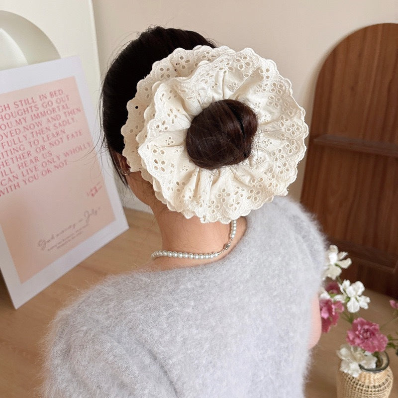 Lace Trim Hollow Out Hair Tie