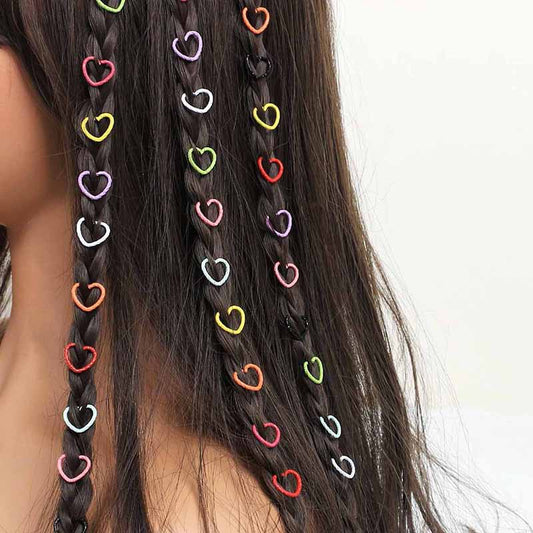Candy-colored Cute Heart-shaped Hair Rings For Stage Performances