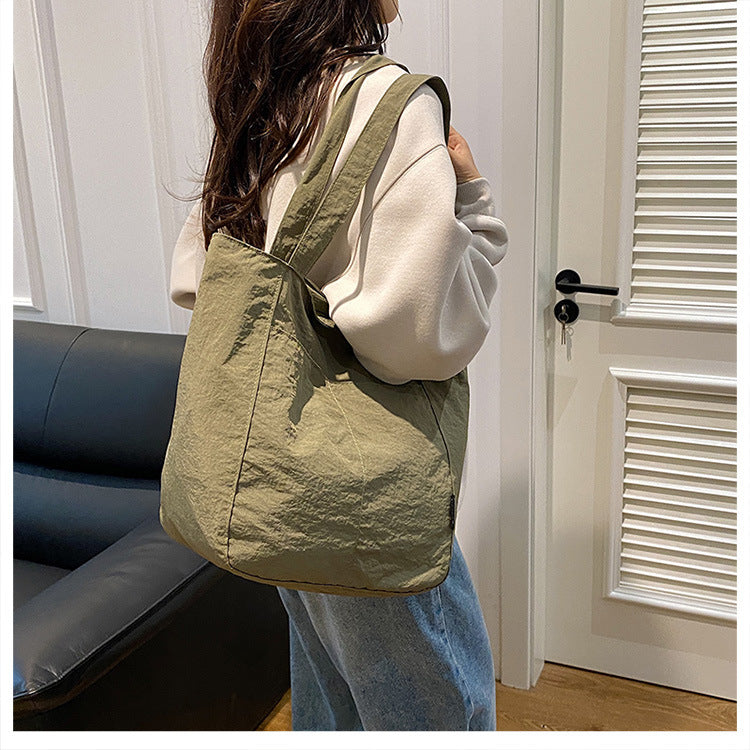 Nylon Waterproof Casual Solid Color Shoulder Bag