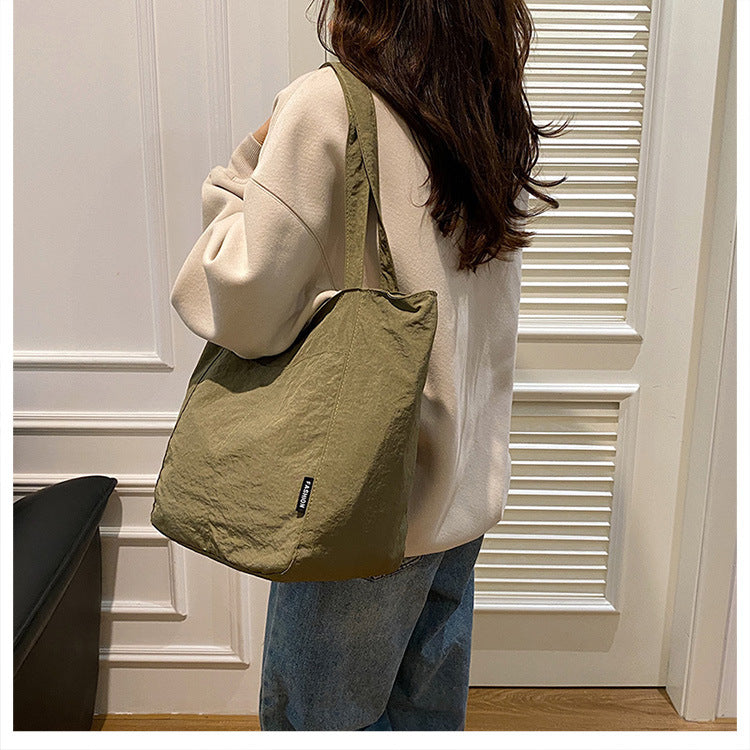 Nylon Waterproof Casual Solid Color Shoulder Bag