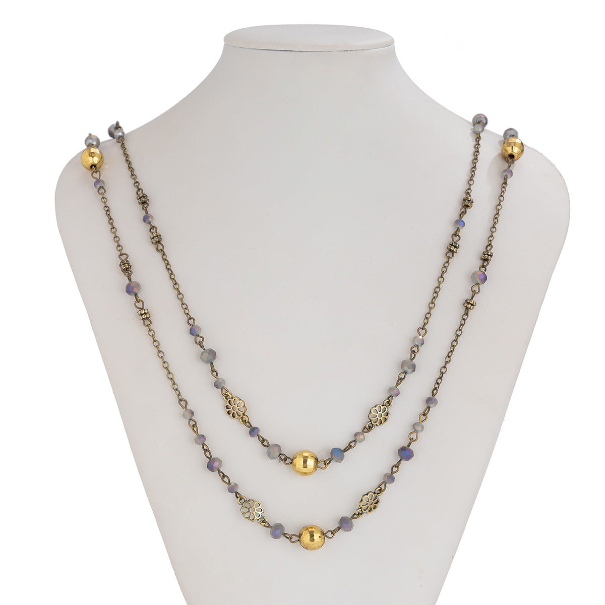 Imitation Pearl Long Necklace Set