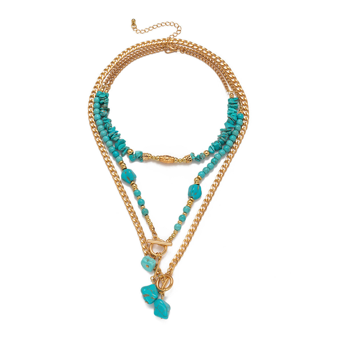 Blue Beaded Bohemian Necklace