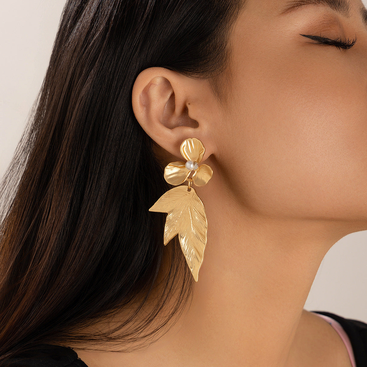 Ginkgo Leaf Flower Earrings