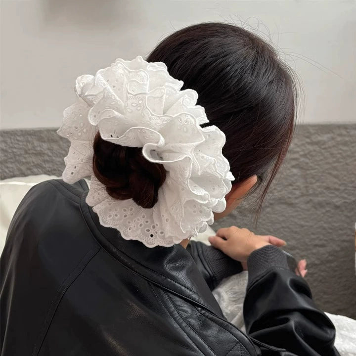 Lace Trim Hollow Out Hair Tie