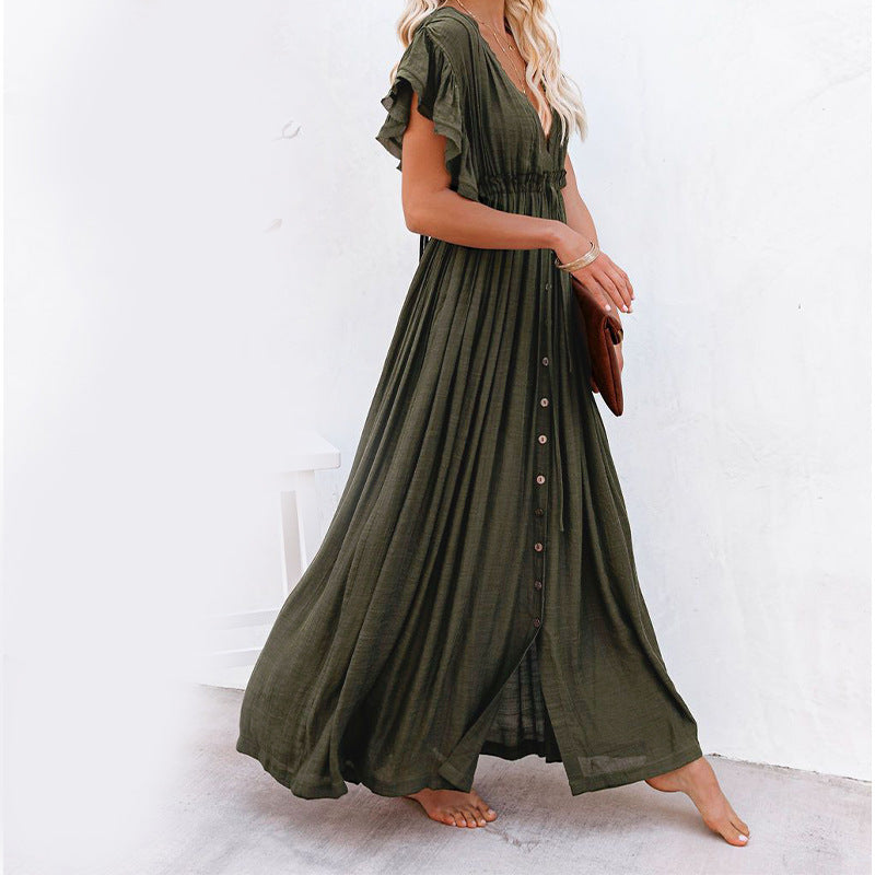 Deep V Neck Cover Up