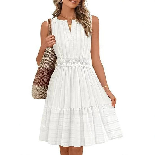 Pleated Sleeveless Dress