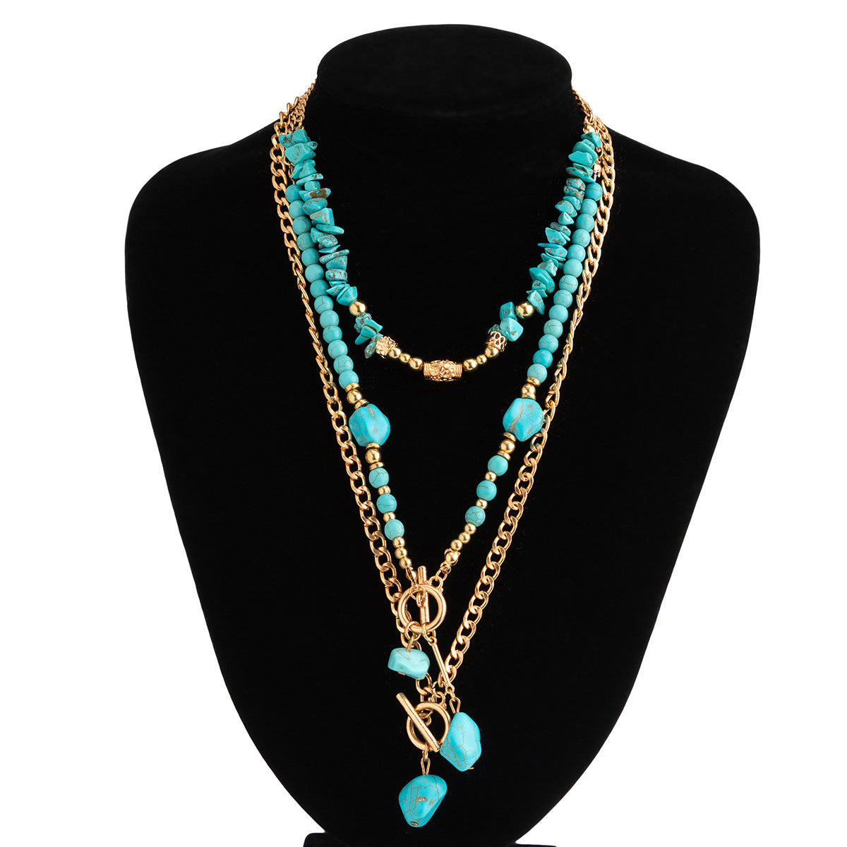 Blue Beaded Bohemian Necklace