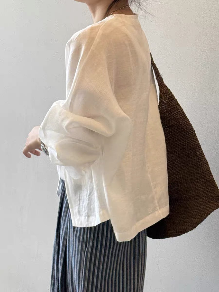Cotton And Linen Sunscreen Cardigan