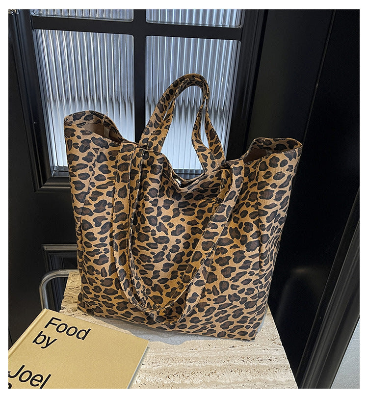 Leopard-print Canvas  Bag