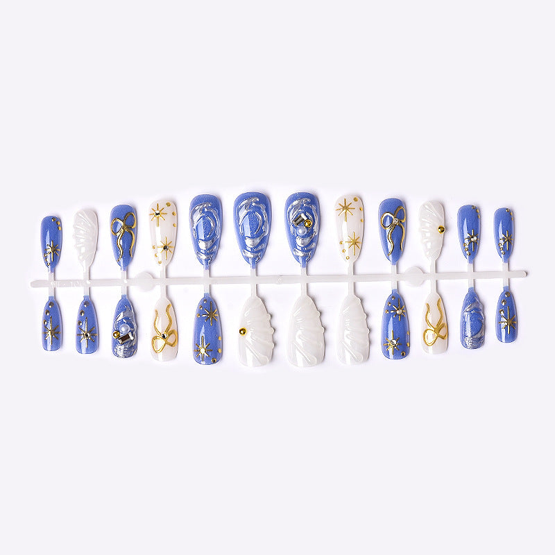 3D Star Bow Handmade Rhinestone Nail Art
