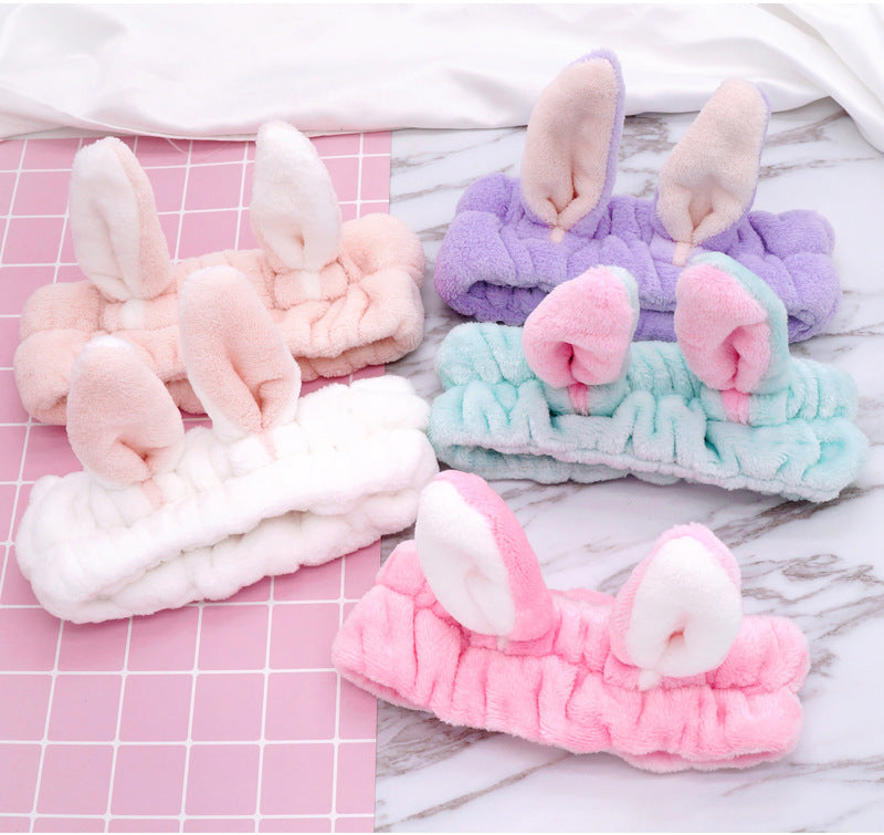 Cartoon 3D Rabbit Ear Hairband for Washing Face