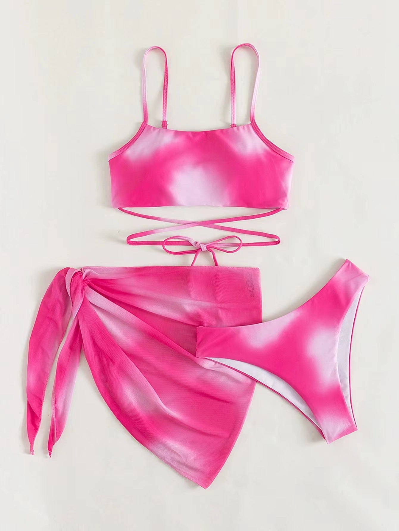 Tie-dye Bikini Swimsuit Three-piece Set