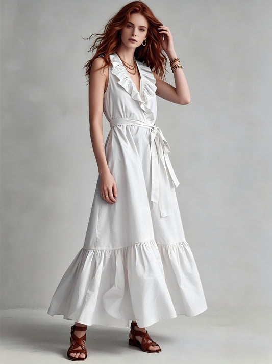 Pleated Sleeveless Maxi Dress