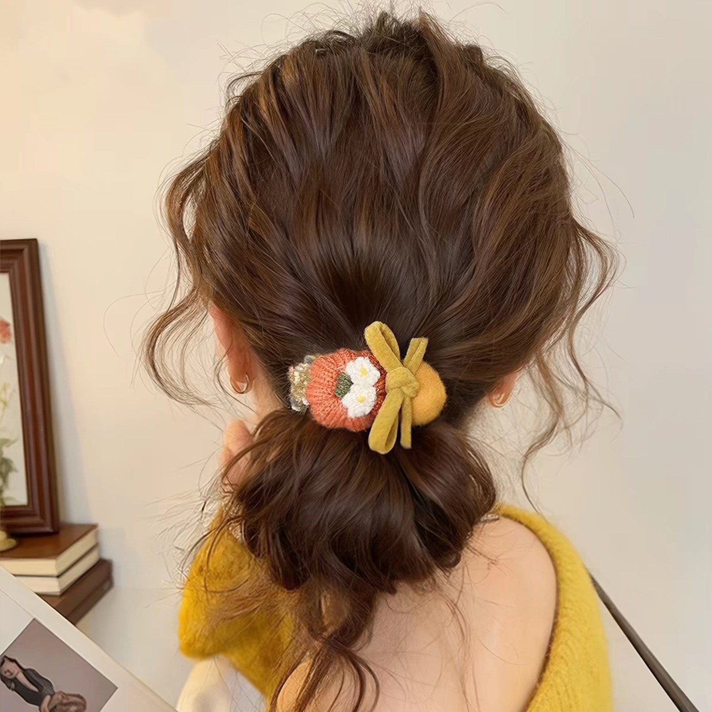 Pumpkin Bow Hair Tie