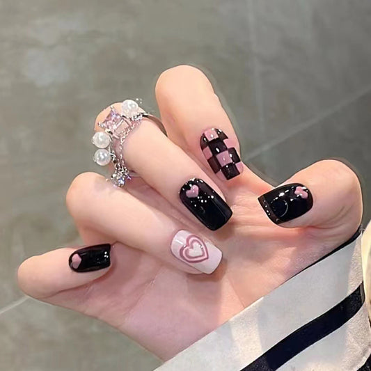 Black And Purple Nail Art