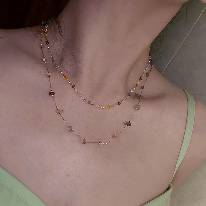 Colorful Square Stone Necklace