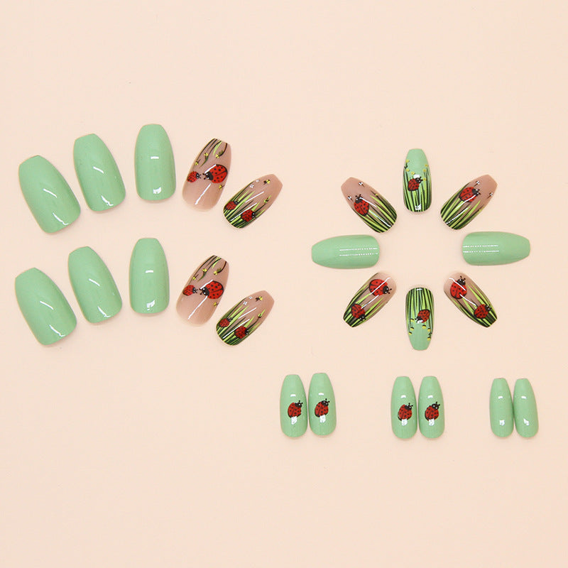 Ladybug Pattern Nail Art