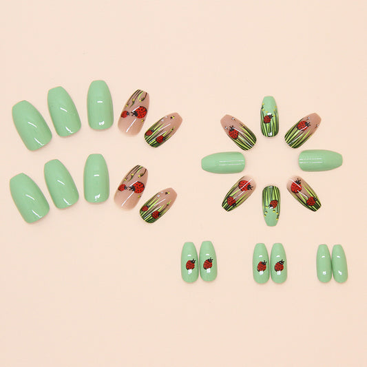 Ladybug Pattern Nail Art
