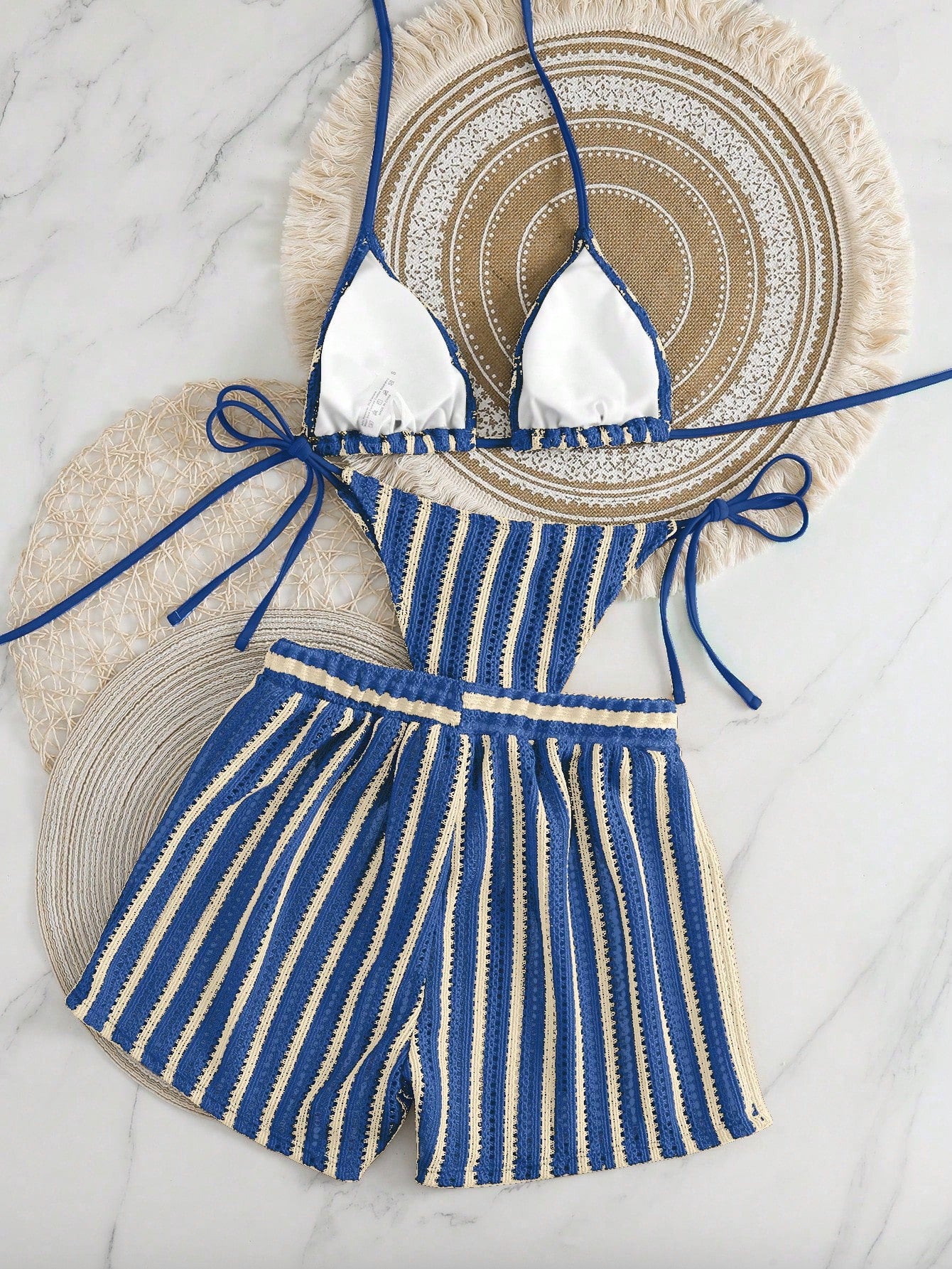 Knit Three Pieces Bikini Set