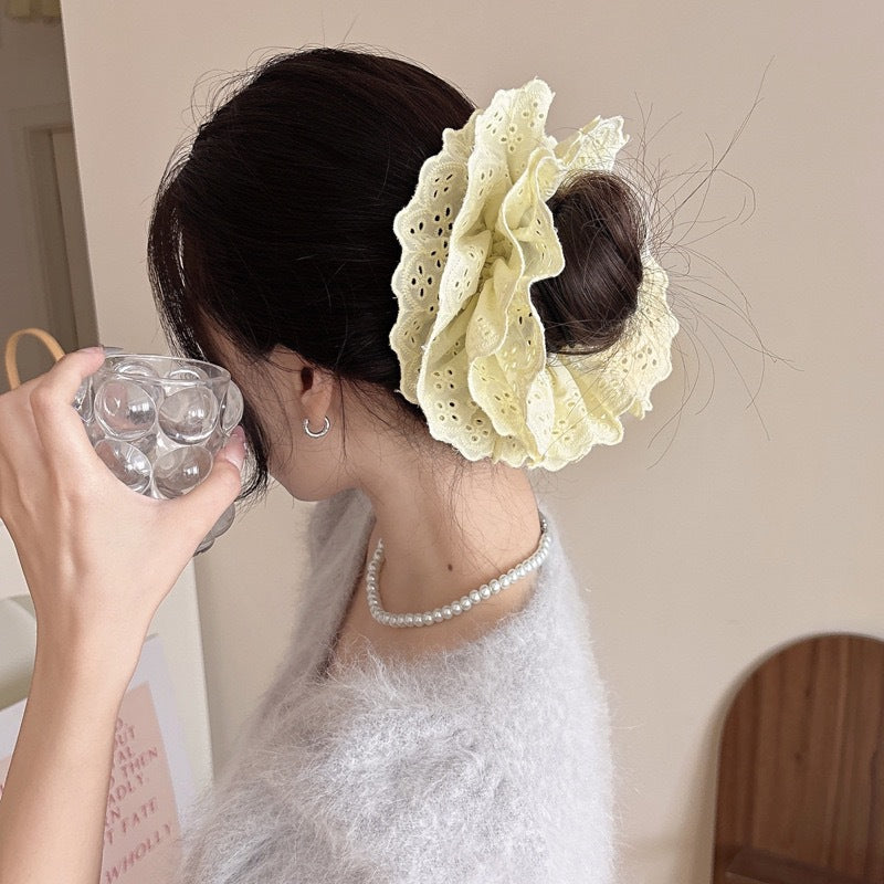 Lace Trim Hollow Out Hair Tie