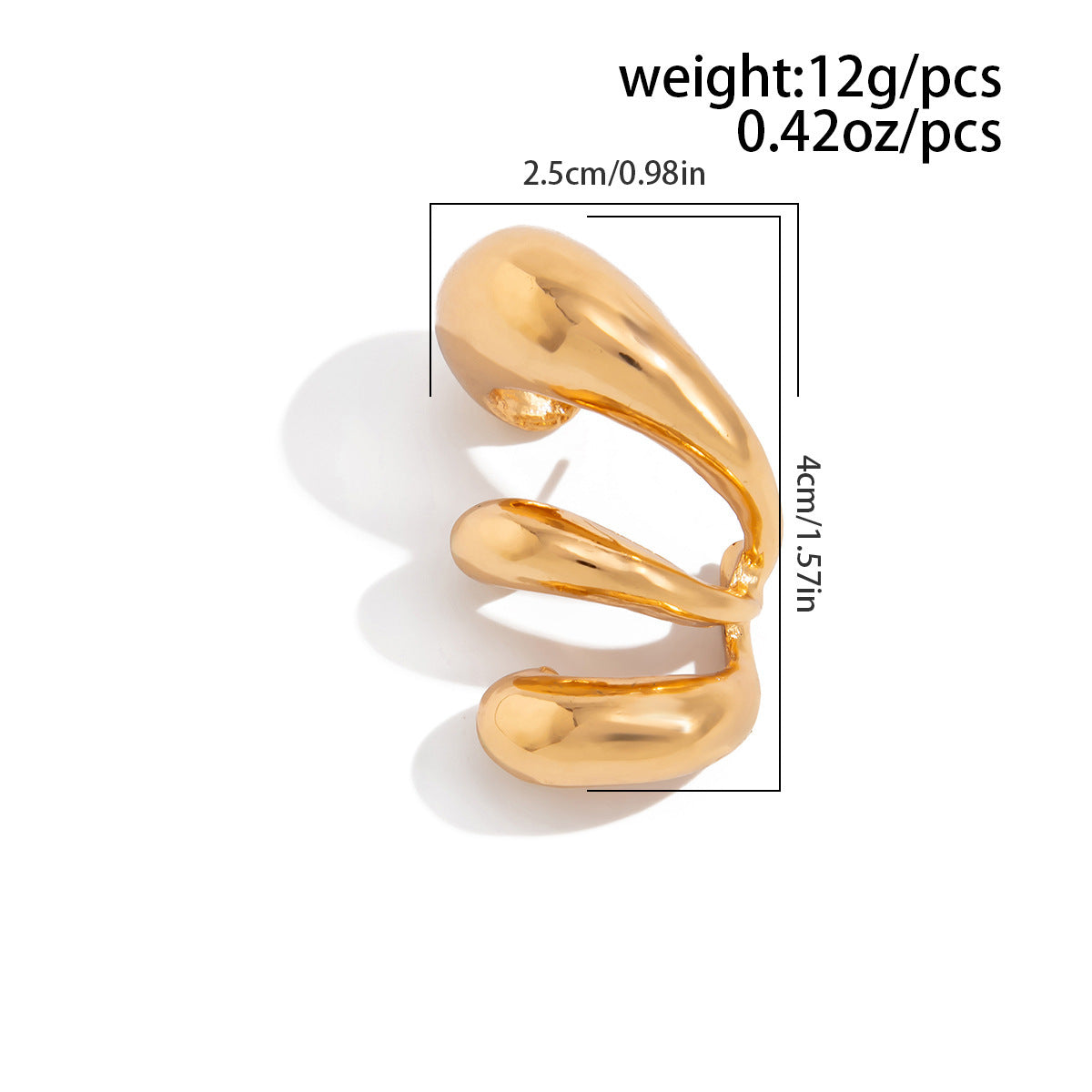 Geometric Spiral Earrings With Teardrop-shaped Openings