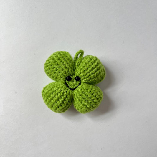 Hand-crocheted four-leaf Clover Pendants