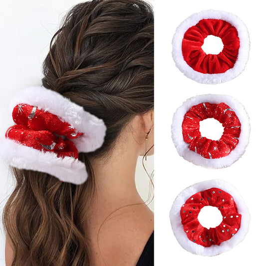Christmas Plush Circle Rubber Band