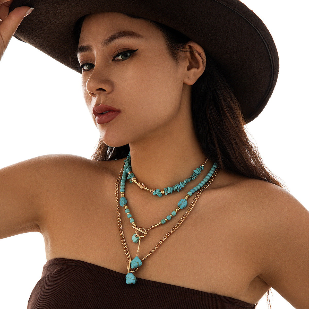 Blue Beaded Bohemian Necklace