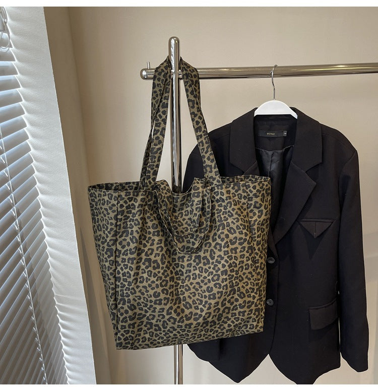 Leopard-print Canvas  Bag