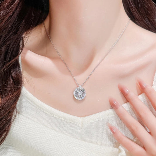 Hollowed-out Round Double-sided Patterned Necklace