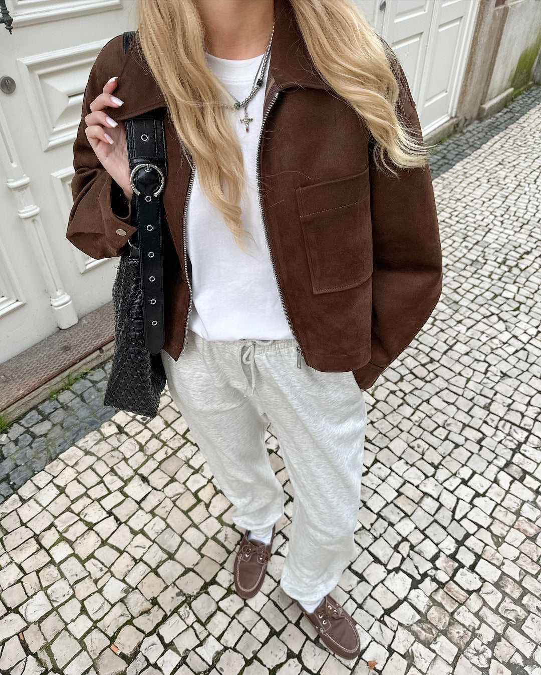 Loose Fitting Suede Jacket