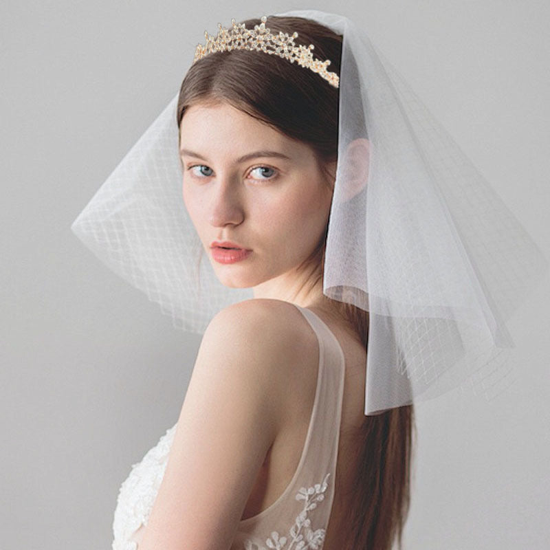 Bridal Crown Alloy Flower Pearl Headband