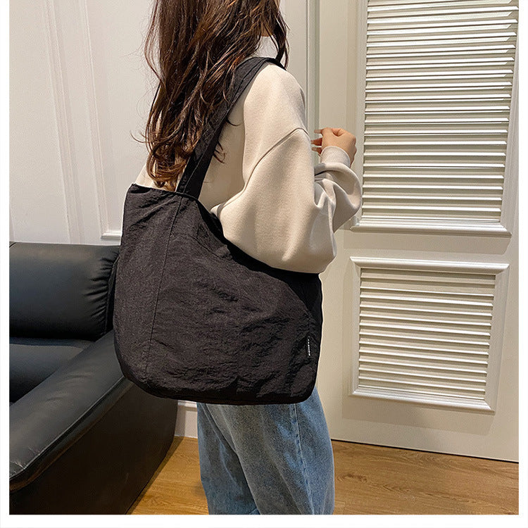 Nylon Waterproof Casual Solid Color Shoulder Bag